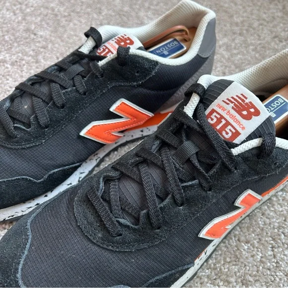 New Balance 515 Men's 10.5 Black Vibrant Orange Sneakers ML515BT3 Speckled - Picture 8 of 11